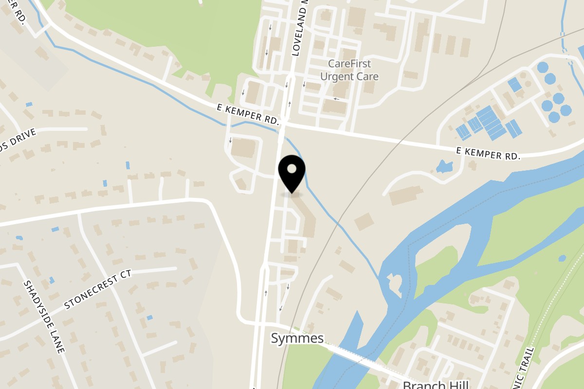 Map showing the location of Santo Taco on 10498 Loveland Madeira Rd in Loveland